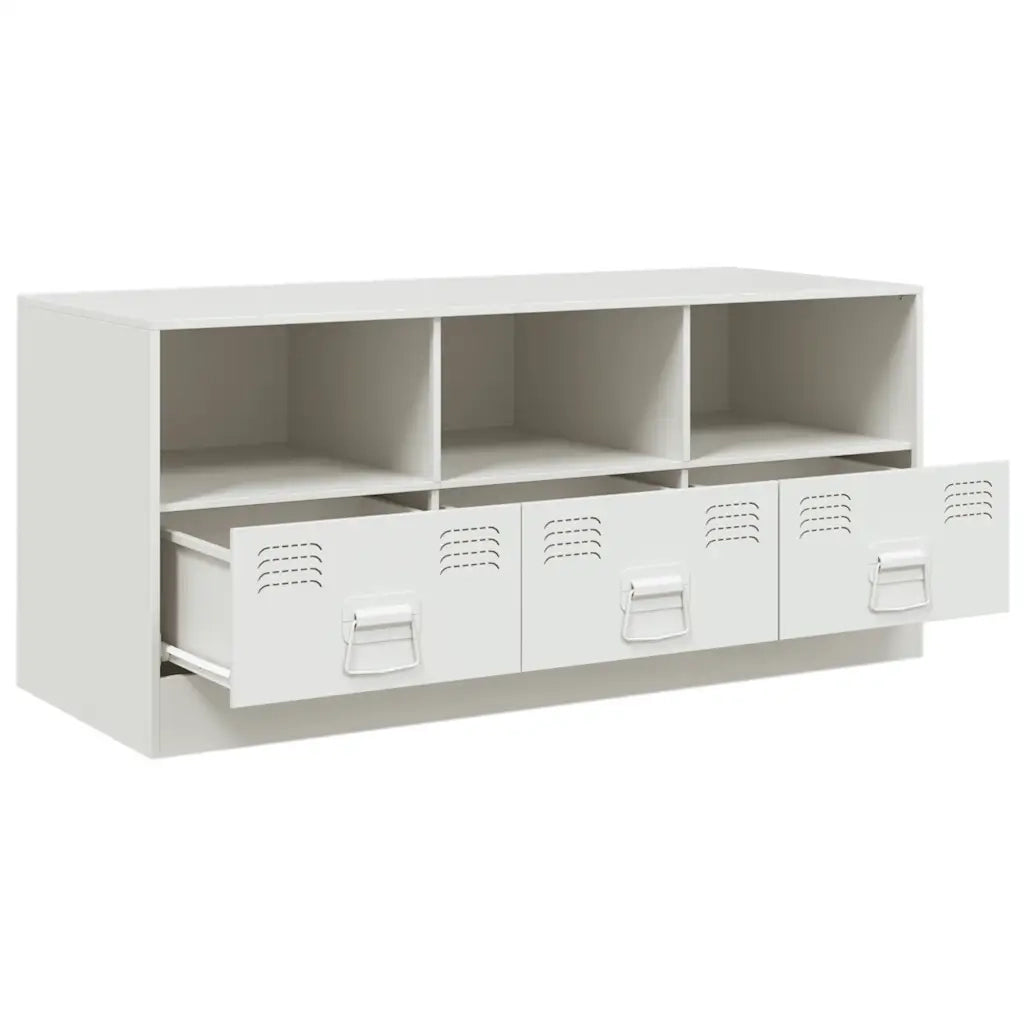 Mobile Porta TV Bianco 99x39x44 cm in Acciaio 841738