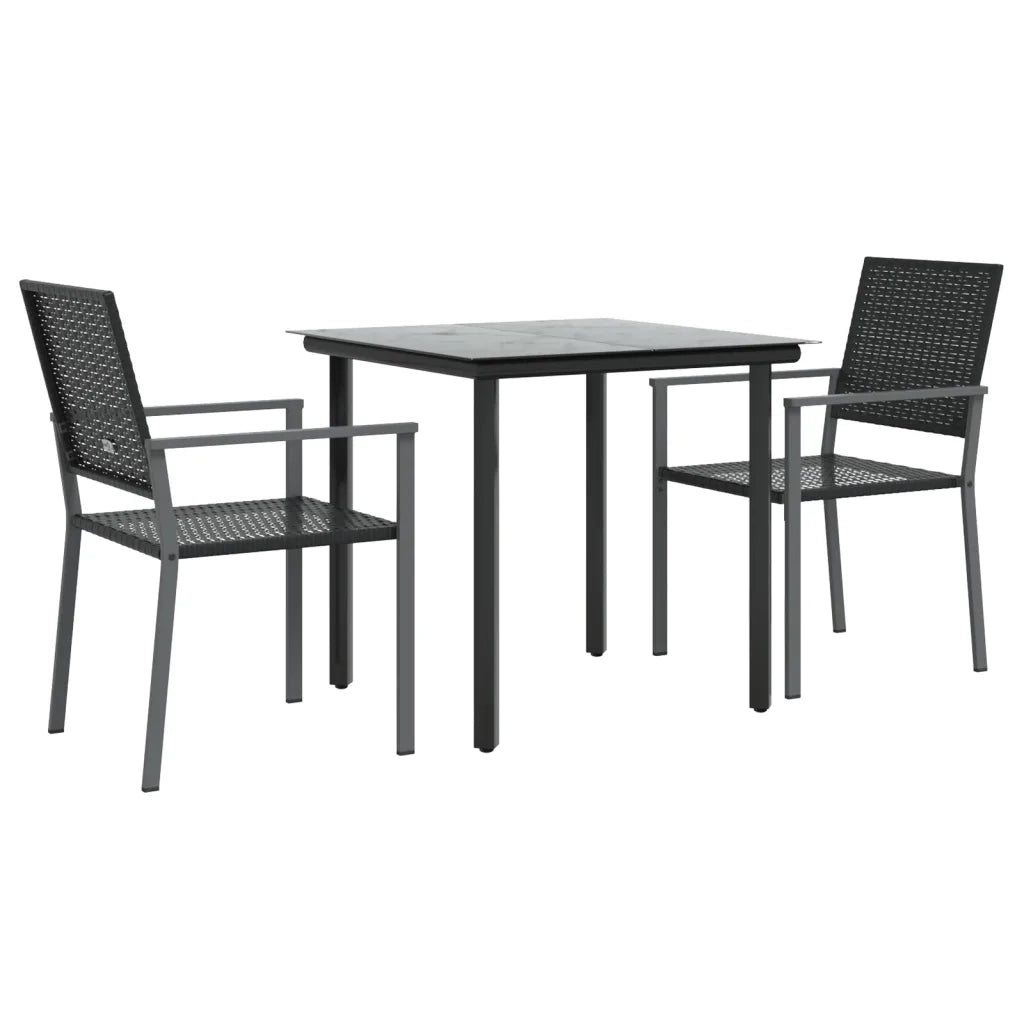 Set da Pranzo da Giardino 3 pz in Polyrattan e Acciaiocod mxl 77274