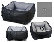 AIO FACTORY Trasportino per auto impermeabile grigio per cani 55x55 cm
