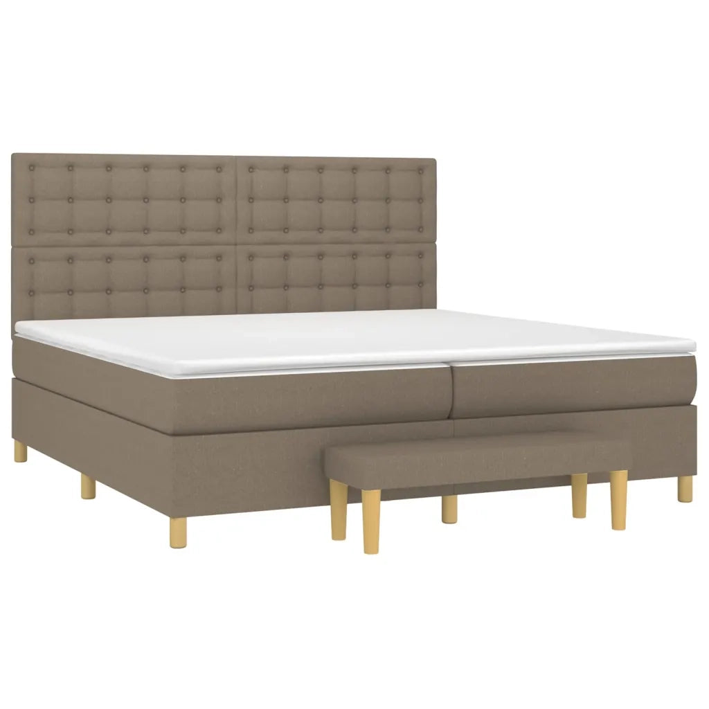 Giroletto a Molle con Materasso Tortora 200x200 cm in Tessuto