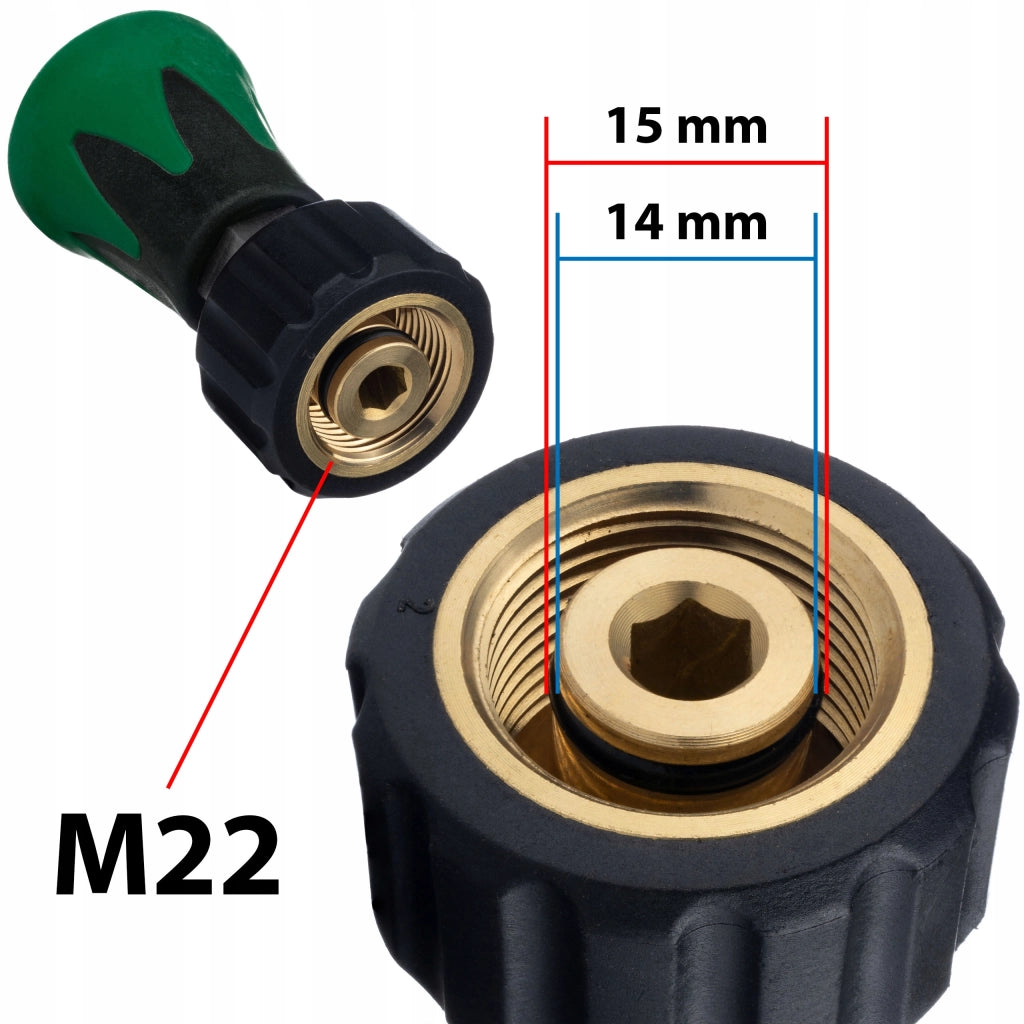 Set Lancia Mini M22 + Adattatore Bayonet – Compatibile con Idropulitrice Kärcher HD HDS K-series | Ottone e Acciaio Inox