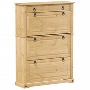 Scarpiera mobile contenitore per scarpe mobile per ingresso/corridoio/soggiorno Corona 99 x 32 x 138 cm legno di pino massiccio marrone 02_0021748