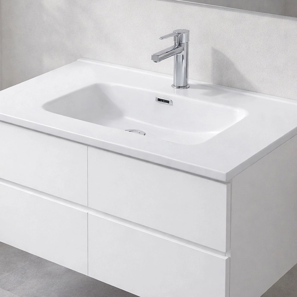 Lavabo da appoggio 1 vasca in ceramica per bagno bianco lucido 91x46,5 – Modello LAV9080S