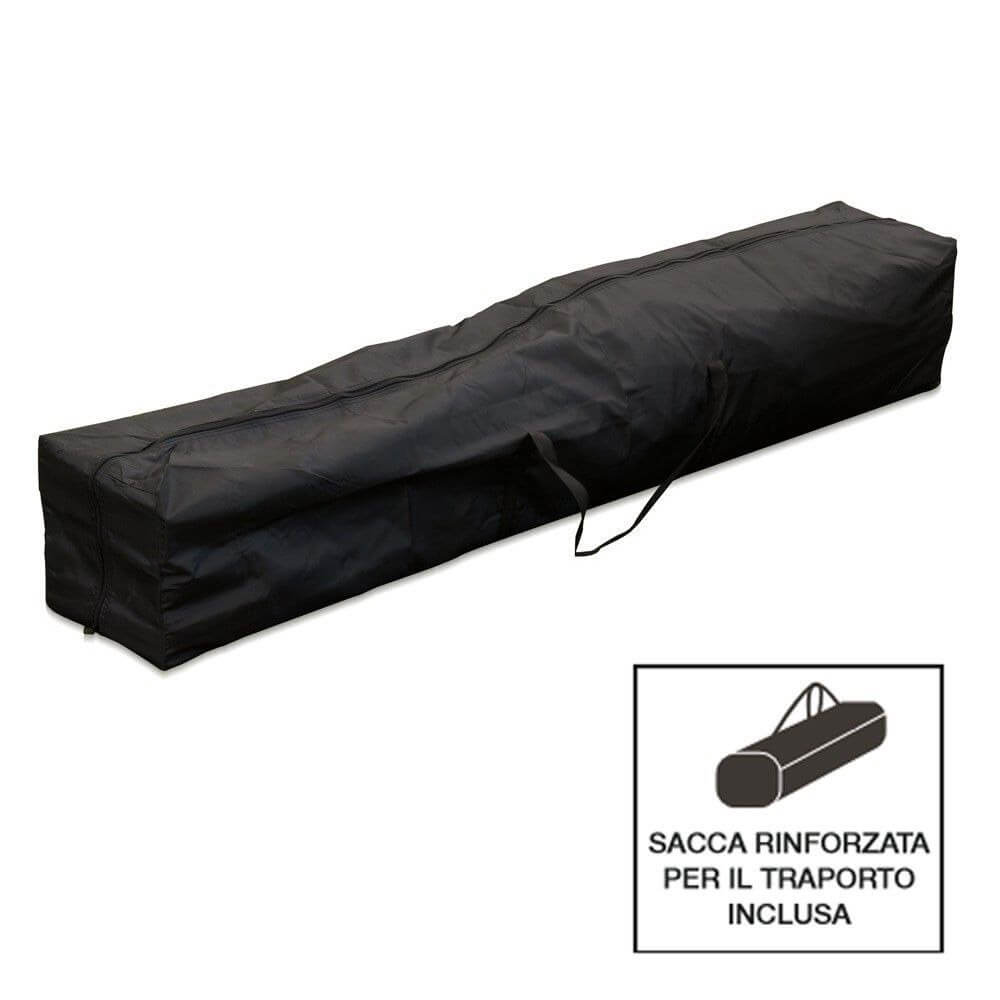 Gazebo Richiudibile Pieghevole 3x3m in Acciaio e PVC Impermeabile Nero
