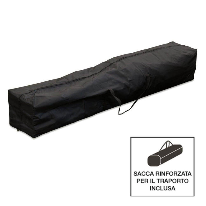 Gazebo Richiudibile Pieghevole 3x3m in Acciaio e PVC Impermeabile Nero