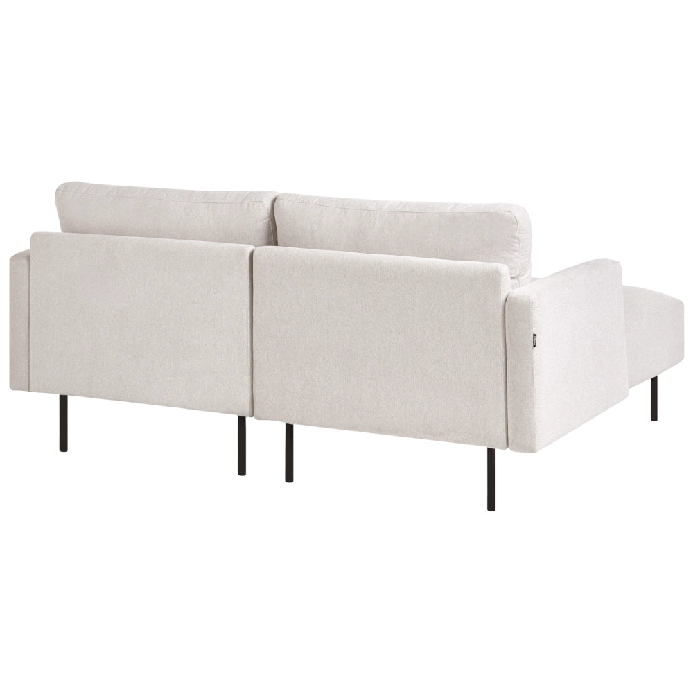 Divano angolare destro in poliestere beige 192 x 155 Divano a 2 posti imbottito con gambe in metallo, tessuto e schienale imbottito, moderno e minimalista