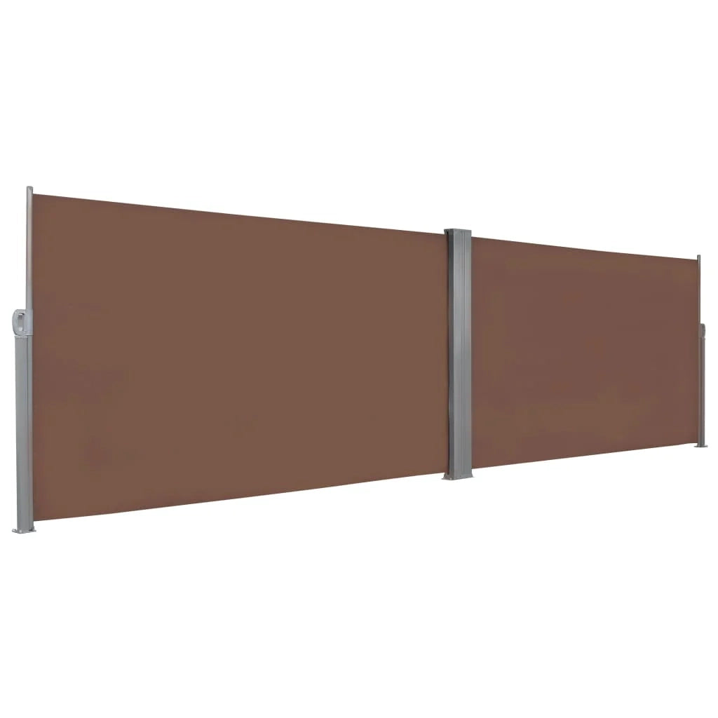 Tenda da sole laterale retrattile/schermo privacy per patio giardino terrazza balcone 160 x 600 cm marrone 02_0007098