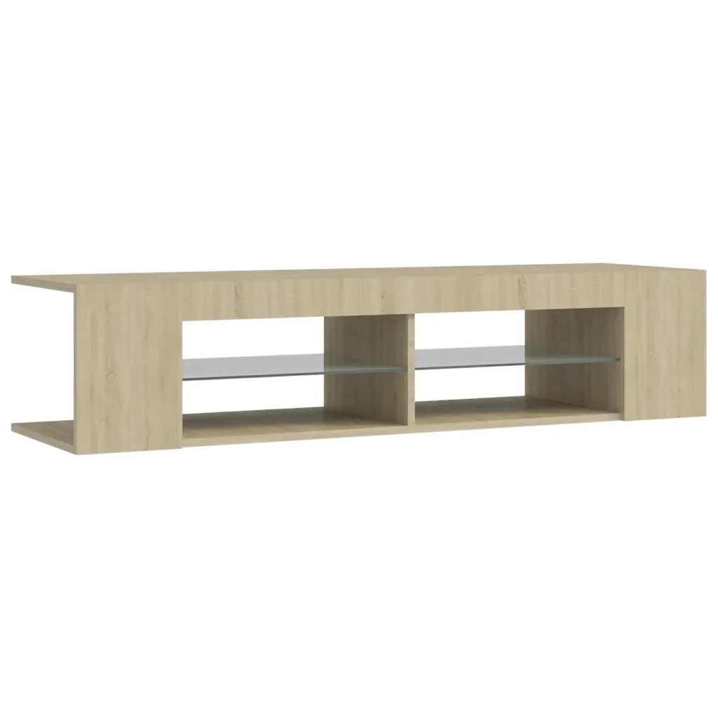 Mobile Porta TV con Luci LED-Mobile per TV-Credenza TV Rovere Sonoma 135x39x30 cm