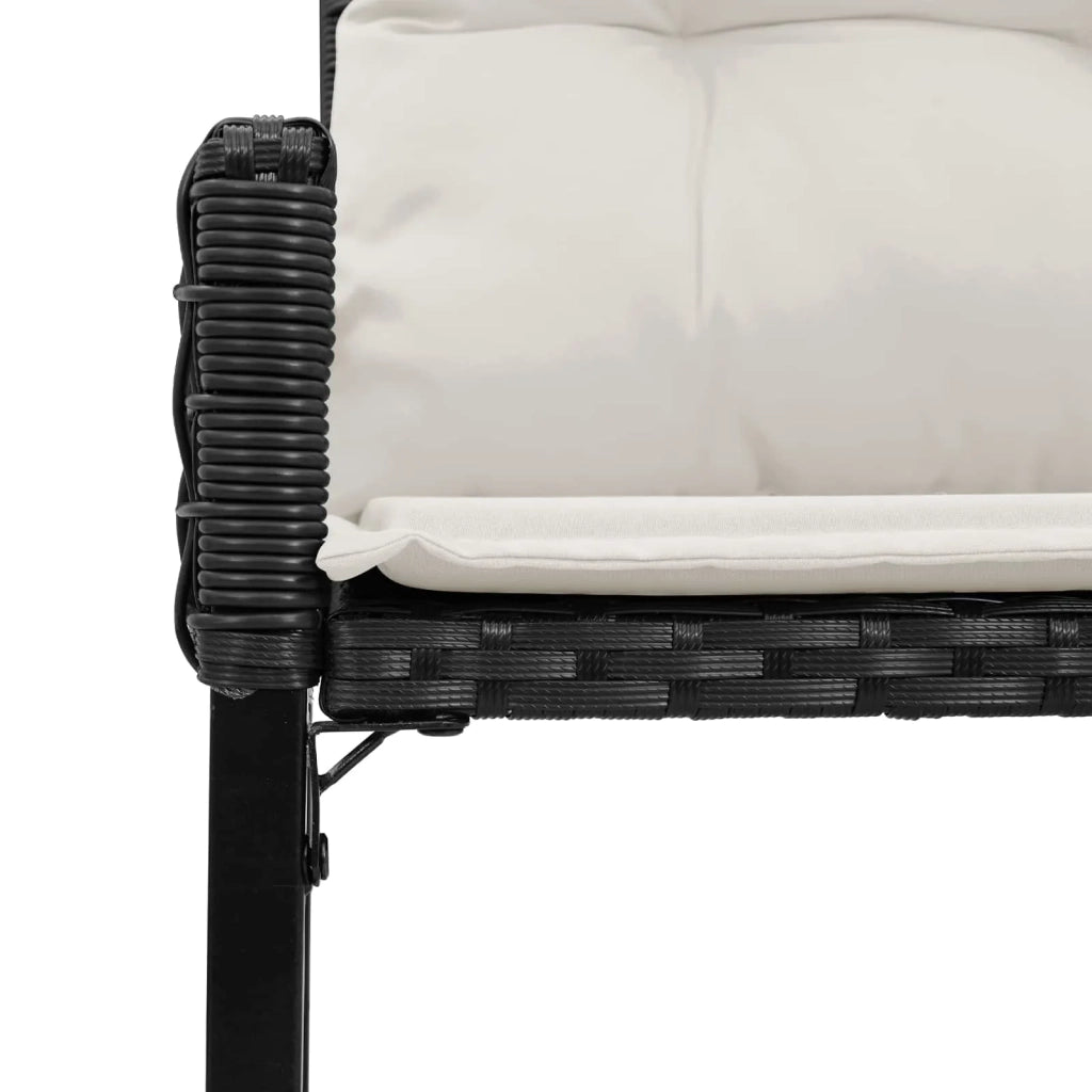Panchina da esterno Nero e Bianco Crema 118 x 55 x 82 cm