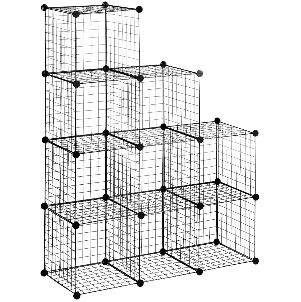 Scaffale modulare 109x37x109 cm; componibile; in metallo nero