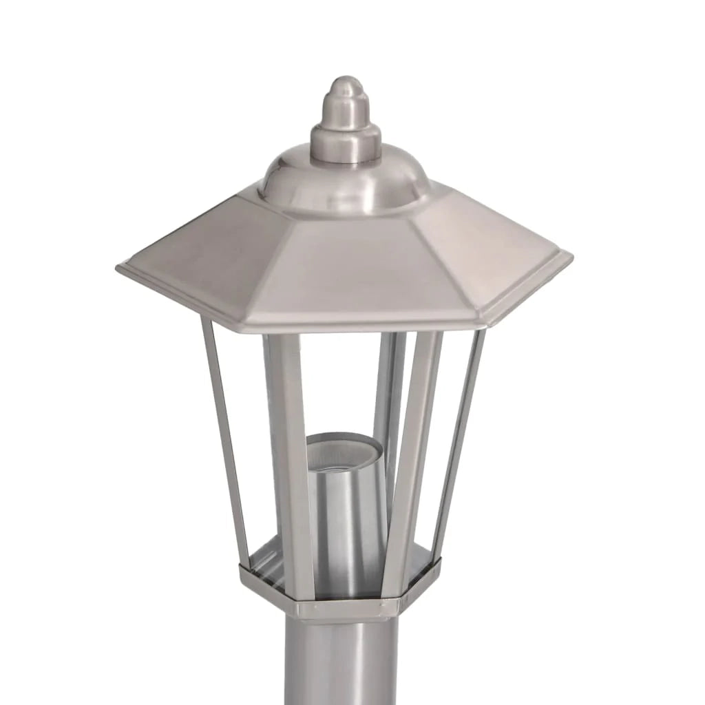 Lampada da terra per esterni 3 pezzi argento 80 cm acciaio inox argento 02_0042561