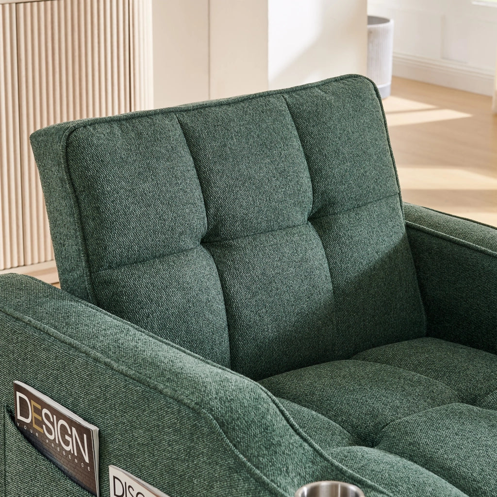 Divano Letto con USB ¨C MINIMAL ¨C Verde, Trasformabile