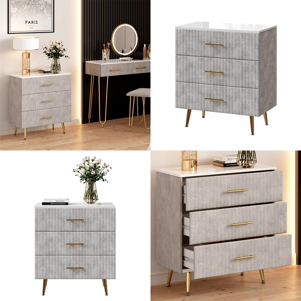 Vicco Cassettiera Grigio 70 x 78.5 cm con 3 cassetti