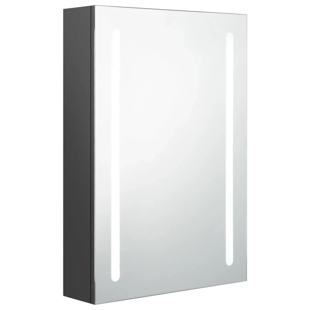 Mobile da bagno con specchio LED 50 x 13 x 70 cm MDF grigio 02_0006596