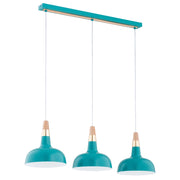 Lampada a sospensione Rodos menta legno 3xE27 Alfa