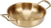 Pentola a Nidorella in Lega di Alluminio dorato - Portatile - Cottura in Cucina - Bagnomaria - Diametro interno 18cm - Sostenibile e Ecosostenibile