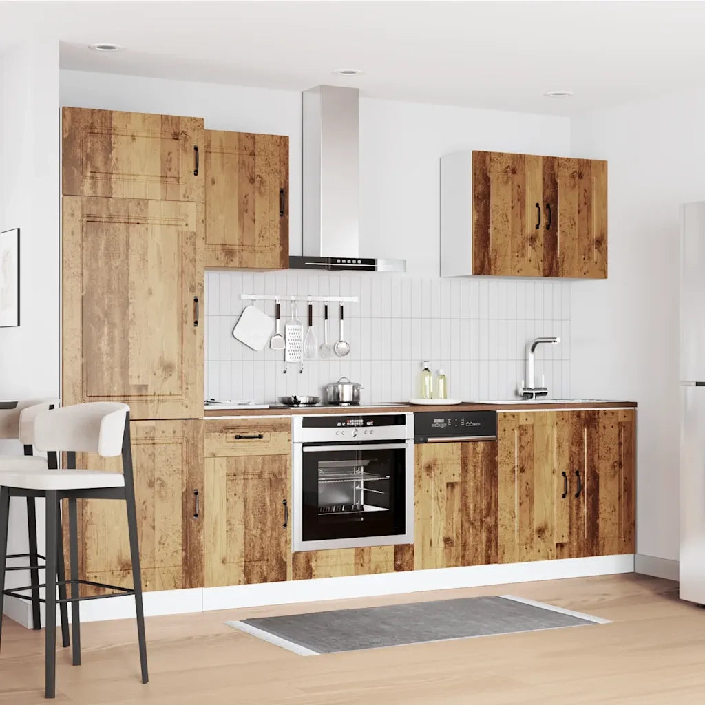 Set Mobili da Cucina 7 pz Kalmar Legno Vecchio in Truciolato
