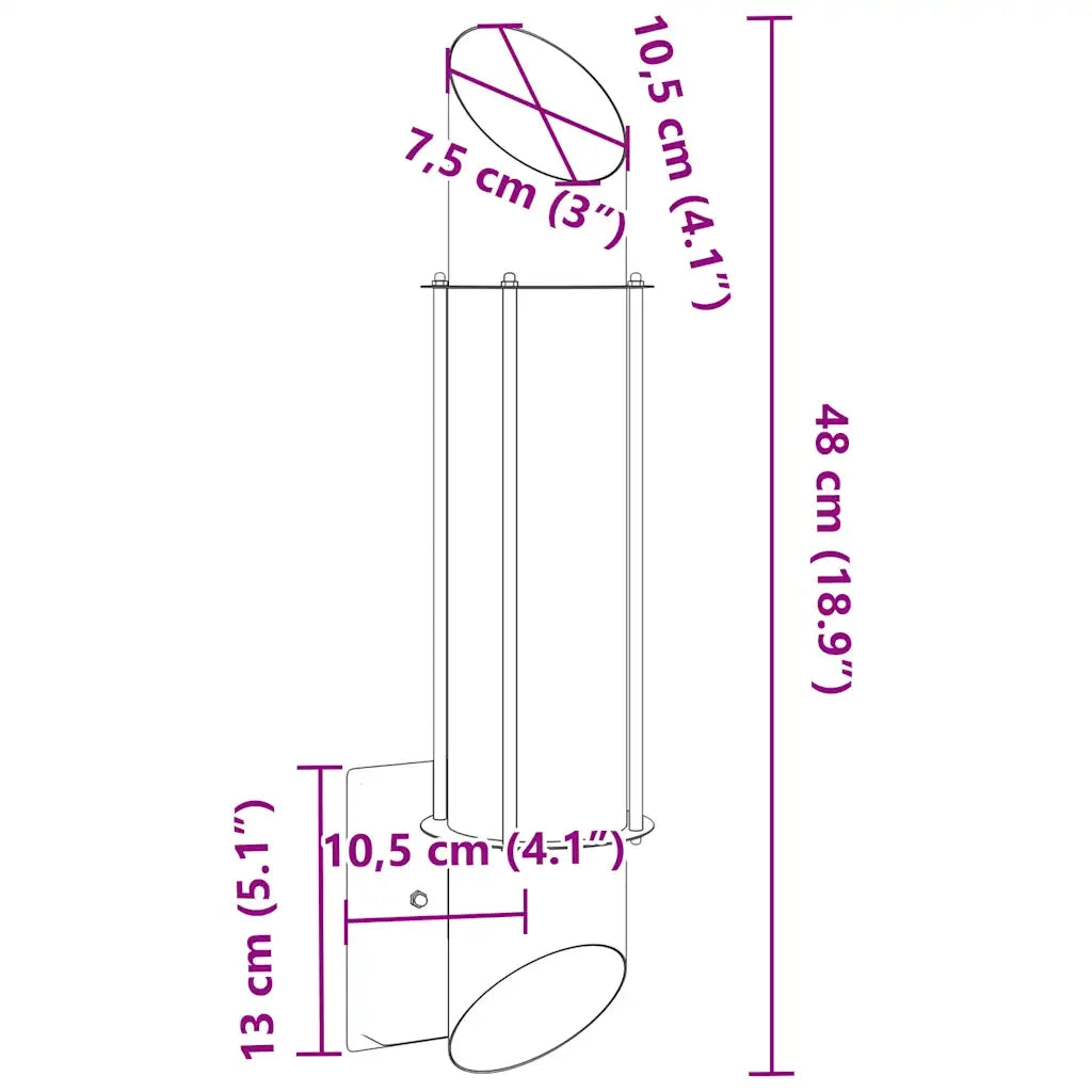Applique da Esterno 2 pz Nere in Acciaio Inossidabile CFW2614842