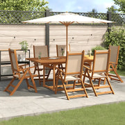 Set Pranzo da Giardino 7pz Legno Massello di Acacia e Textilene 3279317