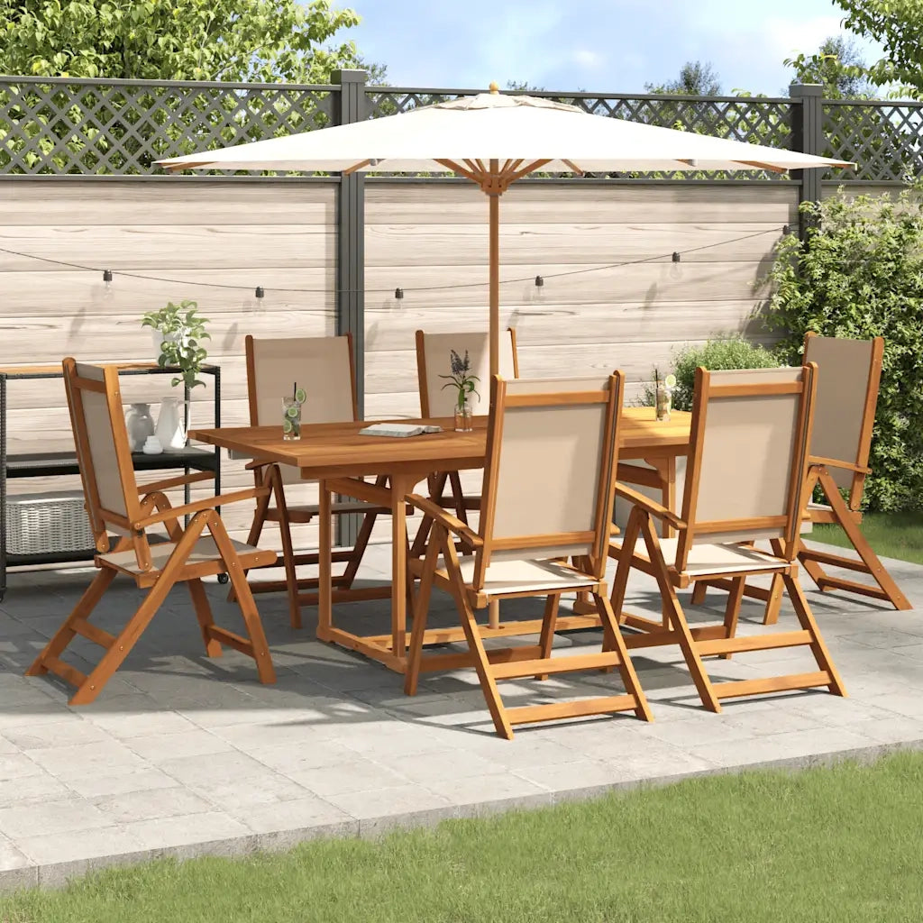 Set Pranzo da Giardino 7pz Legno Massello di Acacia e Textilene 3279317