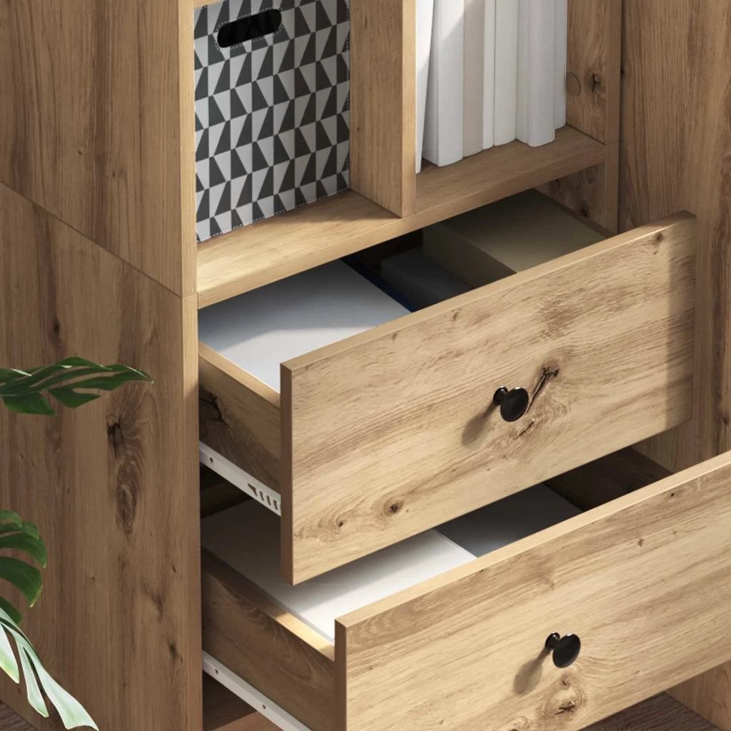 Credenza | Madia | Buffet da pranzo | Armadio da pranzo con cassetto Rovere artigianale 45,5 x 34 x 127 cm