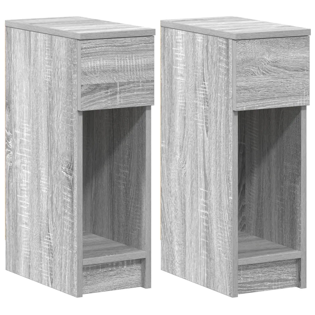 Comodini con Cassetto 2 pz Grigio Sonoma 20x36x60 cm 858706