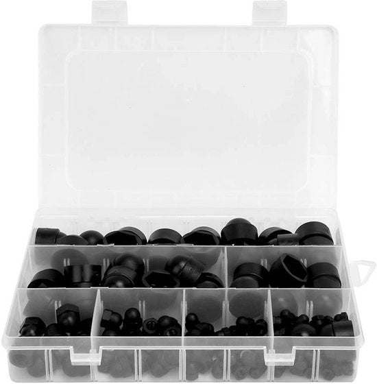 Set di viti a 6 punte in gomma 145 pz. M4 M5 M6 M8 M10 M12 - Contenitore di custodia per doppi capi di protezione.