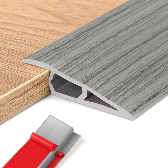 Profilo di transizione in PVC autofibro, profilo di transizione per altezza regolabile, profilo di transizione per pavimenti in parquet, laminati, listelli
