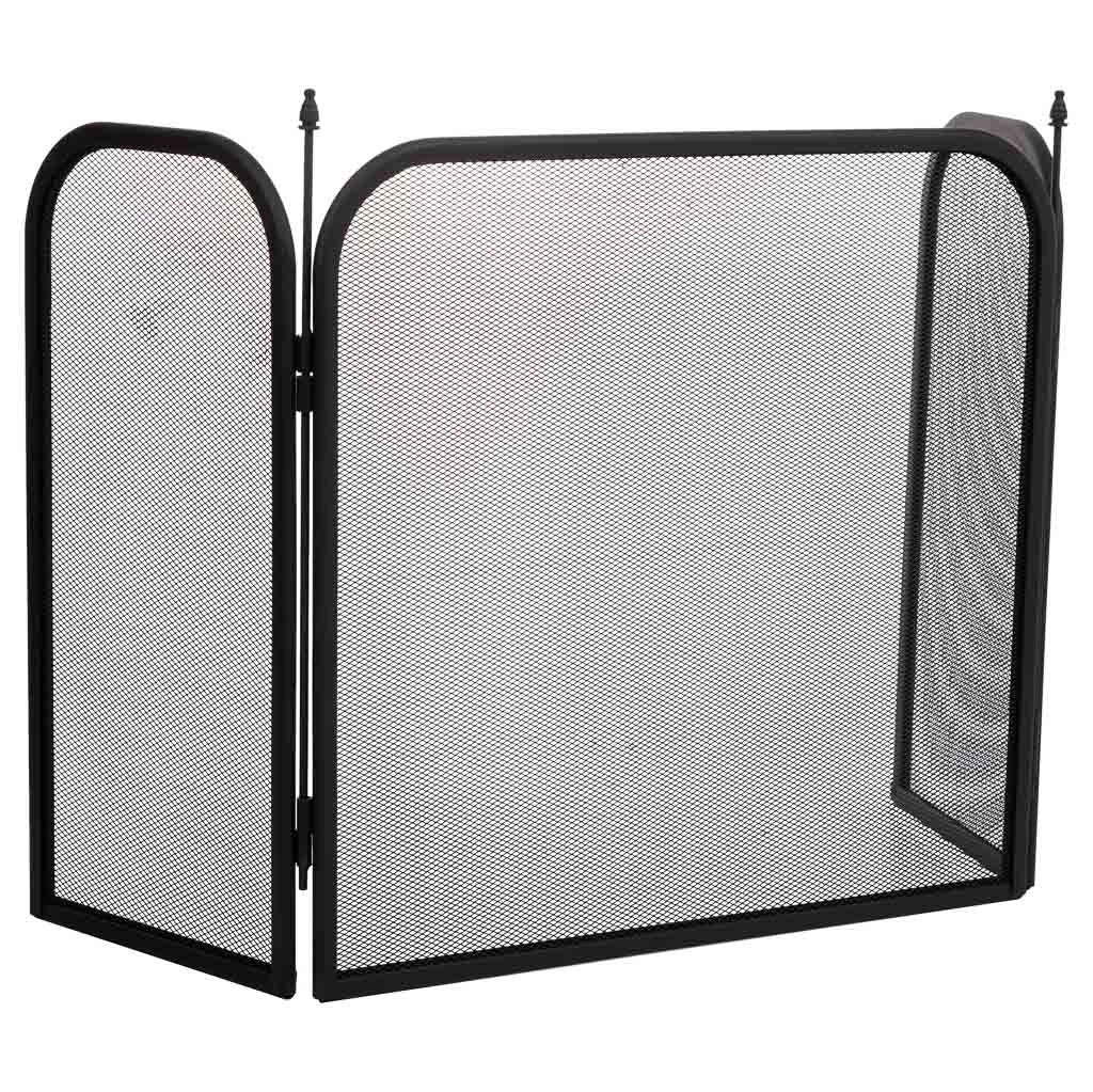 Paravento per camino in metallo nero 97x02x53h cm