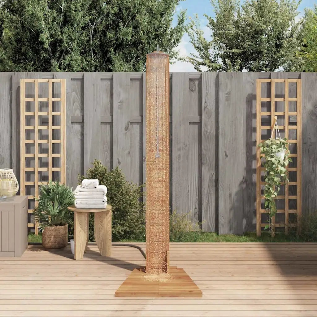 Doccia da Giardino in Legno Massello di Teak 70x75x204cm