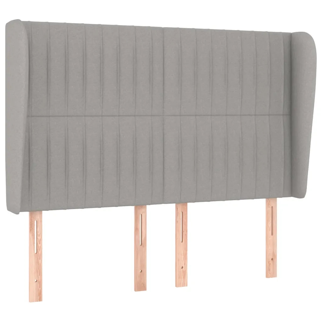 Testiera ad Orecchio-Testata con Orecchie Grigio Chiaro 147x23x118/128 cm in Tessuto 994232