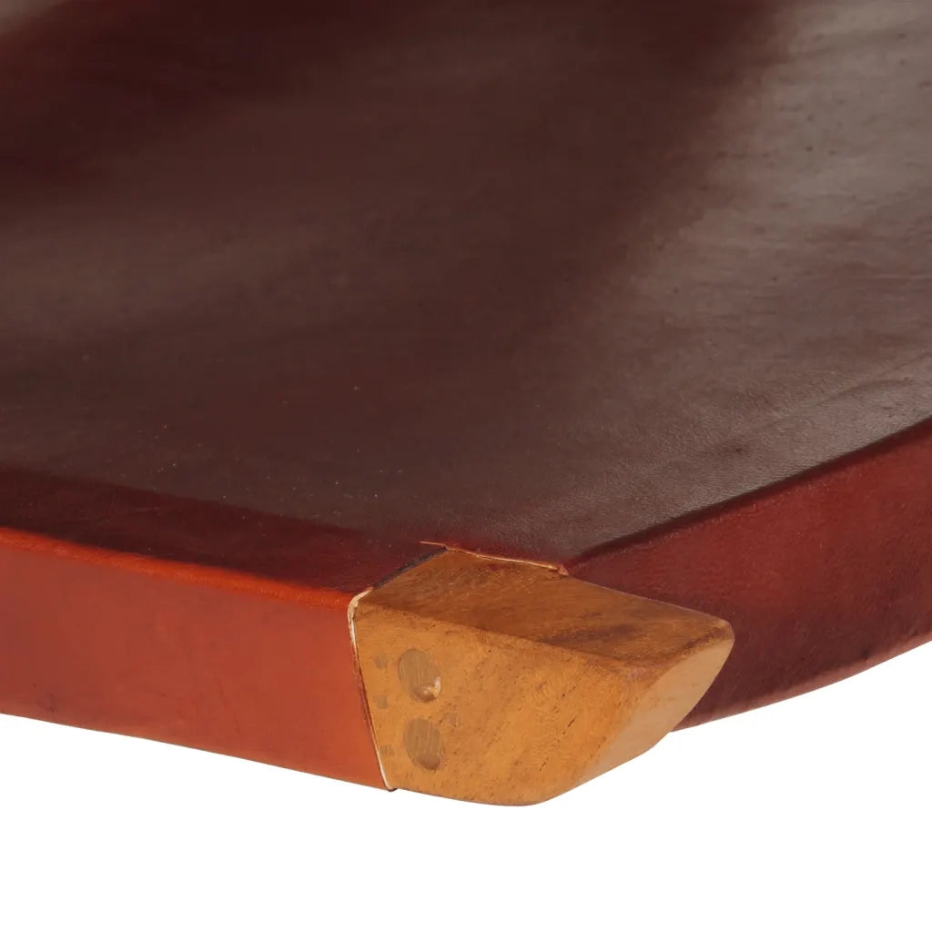 Poltrona | Sedia Relax Rilassante Pieghevole Marrone Scuro in Vera Pelle