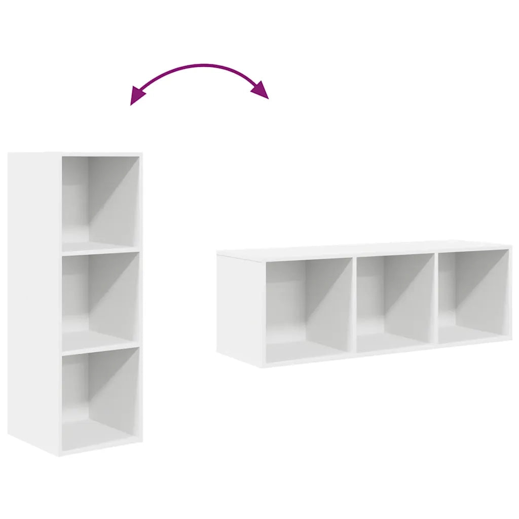 Mobile TV da Parete Bianco 37x37x107 cm in Legno Multistrato 805480