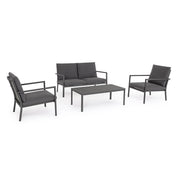 Set da 4 Salotto da Giardino in Alluminio con Cuscini - FYRON