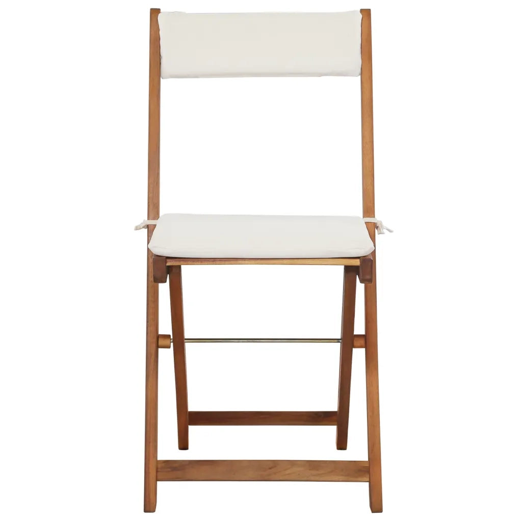 Set da Bistrot 3 pz Pieghevole con Cuscini Massello di Acacia 44014