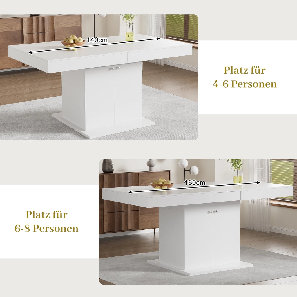TAVOLO da pranzo allungabile 140/180 cm con contenitore Bianco