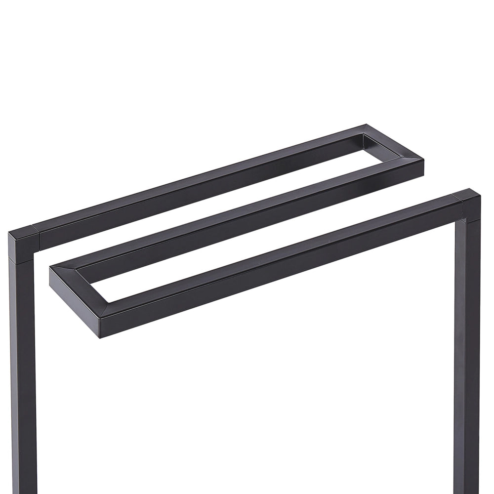 Portasciugamani in acciaio Nero verniciato a polvere opaco 3 binari portasciugamani da terra accessori da bagno moderni