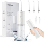 Waterflosser Senza Fili per Pulizia Profonda dei Denti - Irrigatore Orale Ricaricabile con 3 Modalità e 3 Bocchette di Getto