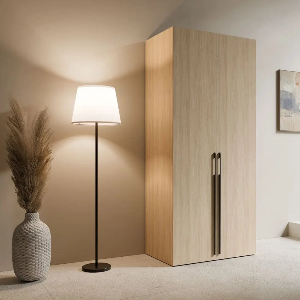 Armadio SORIA 90 cm quercia e nero – 2 ante a battente