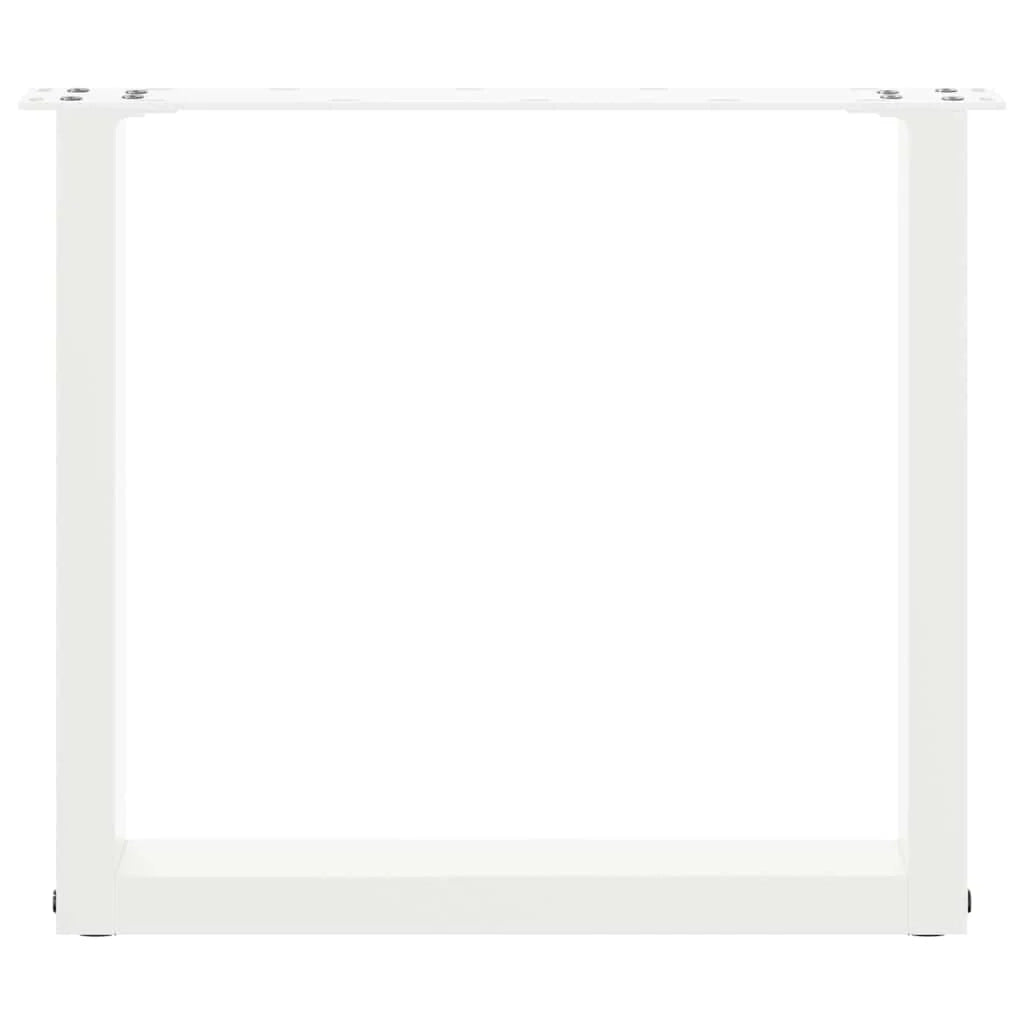 Set di 2 gambe per tavolino a forma di U 50 x 42-43 cm con piedini regolabili design moderno acciaio bianco 02_0057397