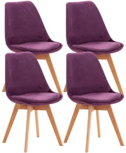 Set 4 Sedie Pranzo Linares viola,Velluto