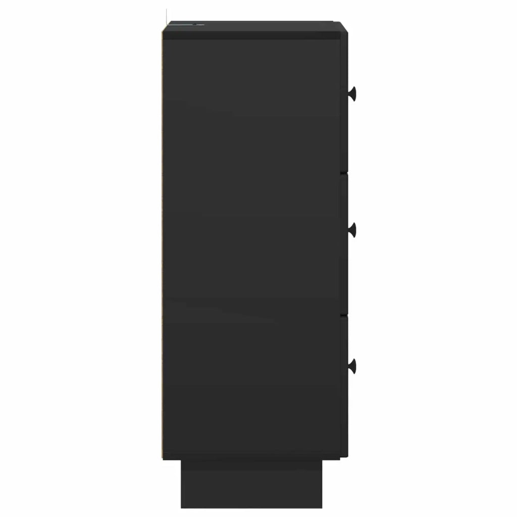 Mobile con Cassetti Nero 33 x 34,5 x 90 cm Legno ingegnerizzato 893926