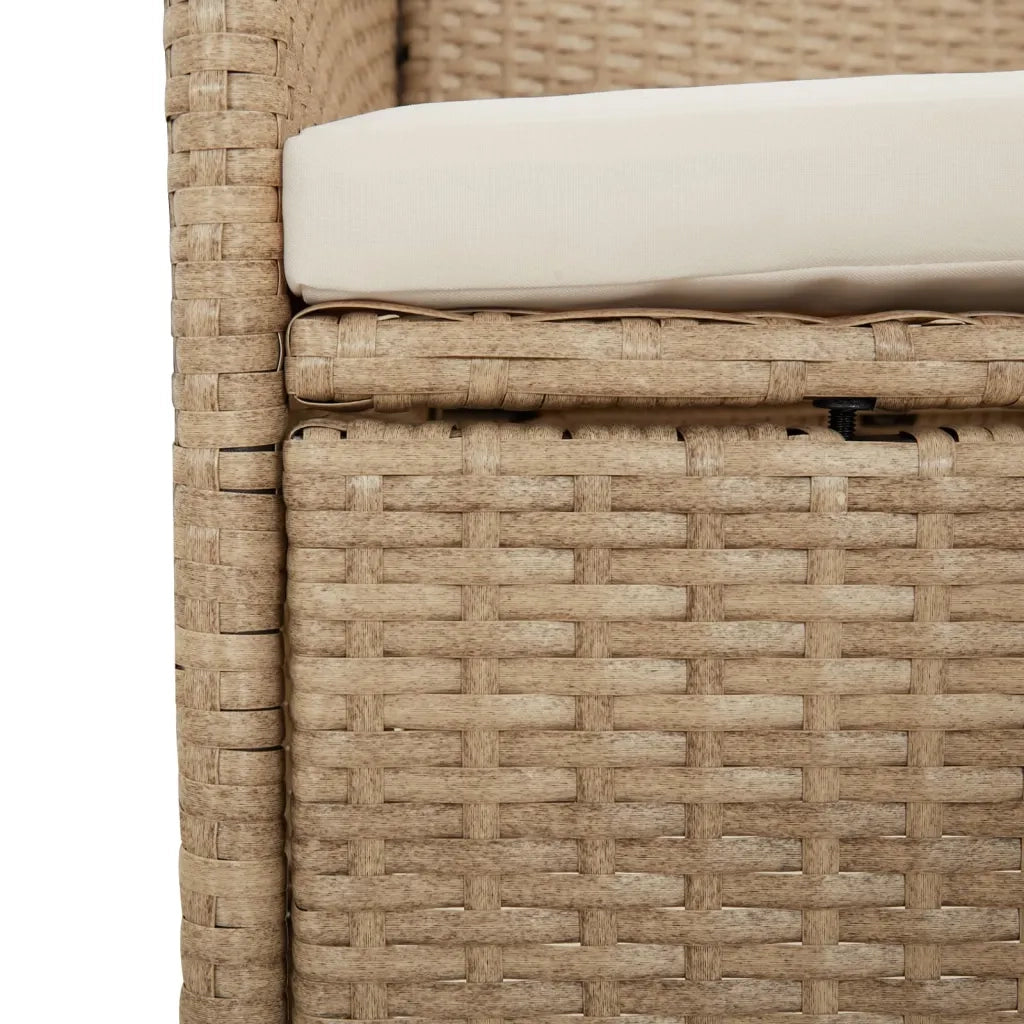 Set da Pranzo da Giardino 3 pz con Cuscini Beige in Polyrattan 3157561