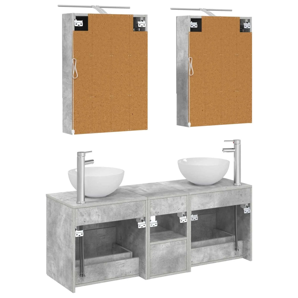 Set di mobili per il bagno 5 pcs Grigio Cemento 3406722