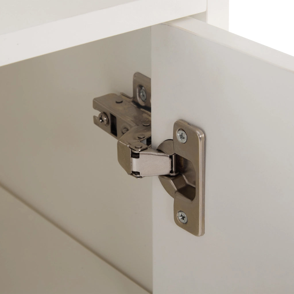 Mobile contenitore con ripiani regolabili e vani aperti, per ingresso, in truciolare, bianco, 90 × 35 × 99 cm