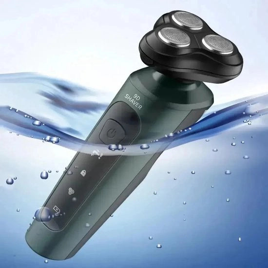 Apparecchio per rasatura - 4 in 1 - Impermeabile - Uomo - Bagnato e asciutto - Trimmer - 60 minuti di autonomia batteria - Ricaricabile via USB - ABS - Verde scuro -