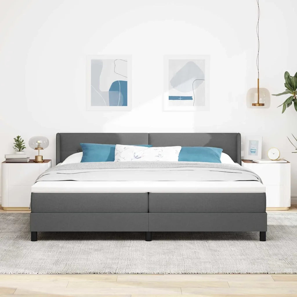 Letto box spring con materasso Grigio scuro 200 x 200 cm 3341126
