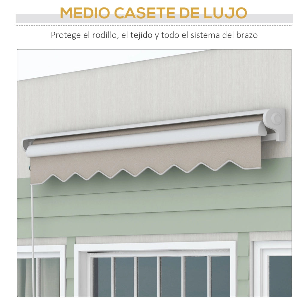 Toldo Retrattile Manuale Elettrico Portatile ¨C zephmum ¨C Crema 250x200 cm Alluminio