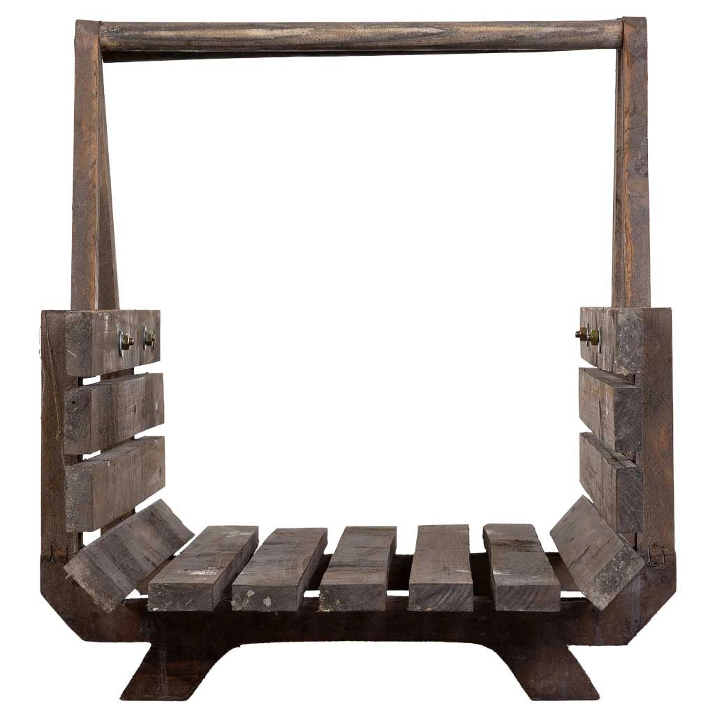 2 cestini in legno con manici pieghevoli 61,5x38x43h- 59x27x35,5h cm