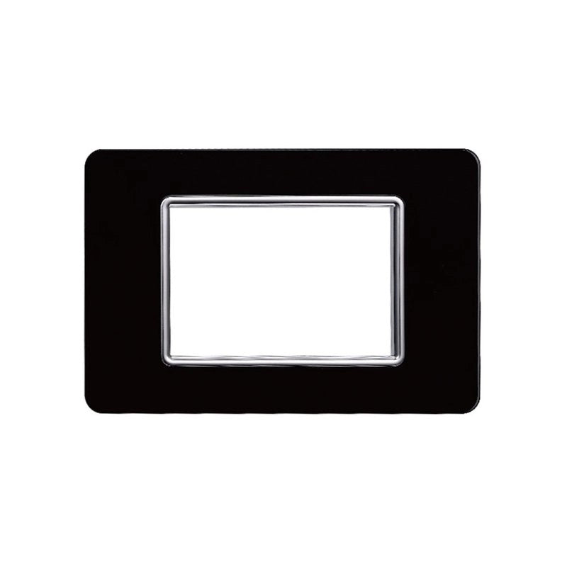 Placca In Vetro Serie Starlight 3P Colore Nero Compatibile Con Vimar Plana